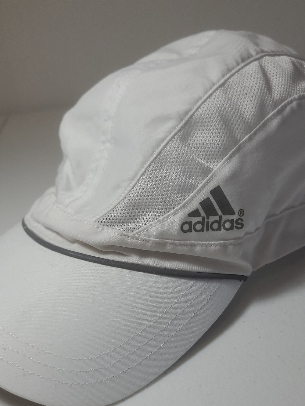 Adidas Women's JWhite Mesh Sport Running Cap with Gray Logo